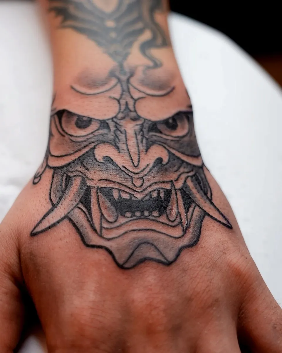 Girl Hannya Forearm Hand tattoo by Kamz at Kamz Inkzone