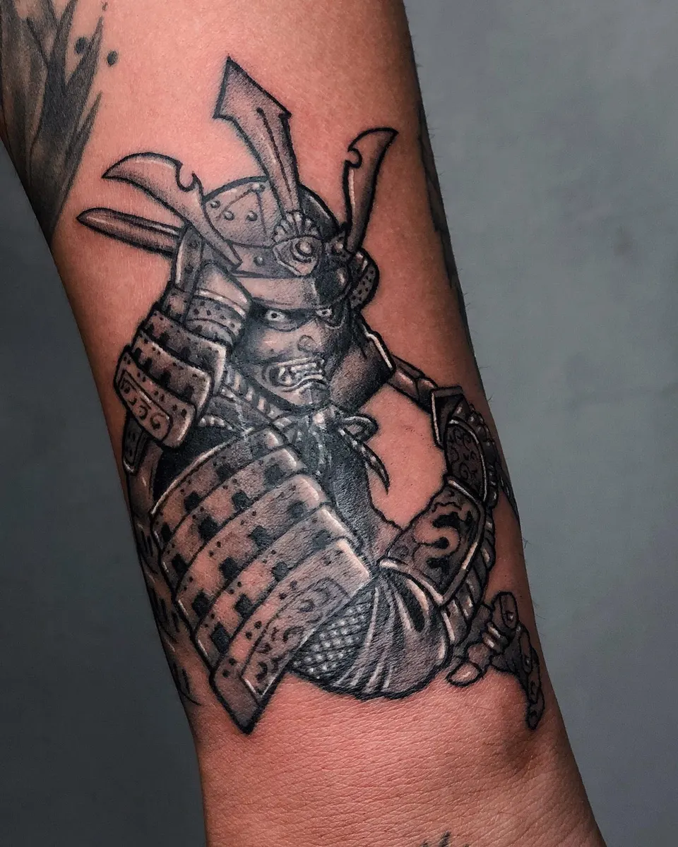 Samurai Armour Forearm tattoo by Kamz at Kamz Inkzone