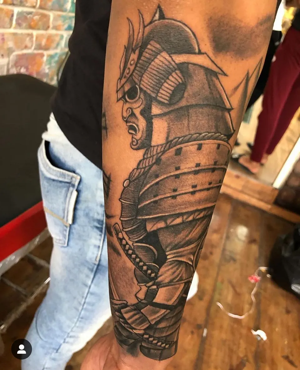 Samurai Armour Forearm tattoo by Divinya at Kamz Inkzone