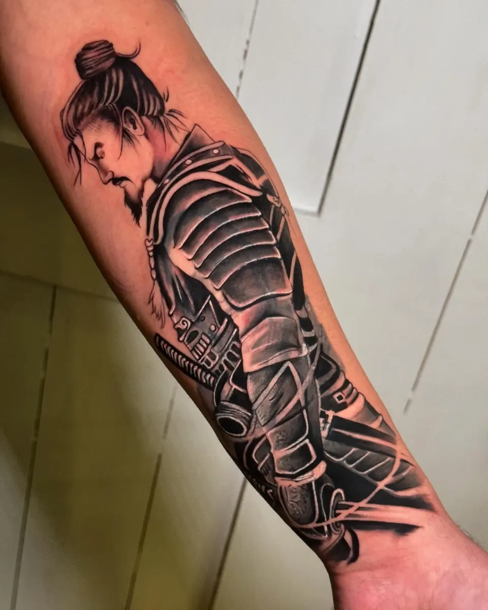 Samurai Warrior Forearm tattoo by Kamz at Kamz Inkzone