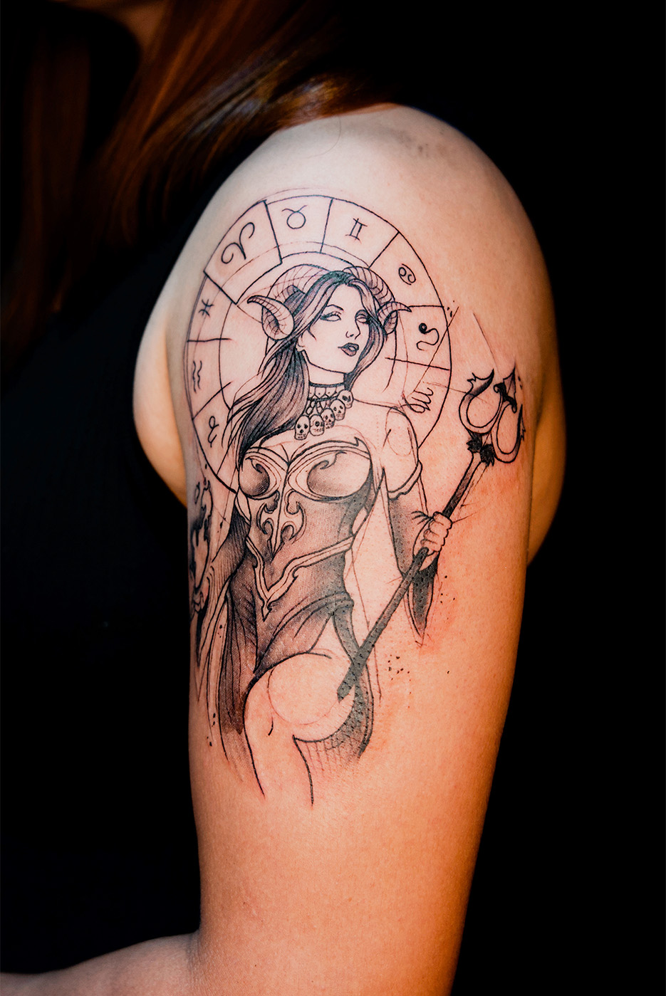 Illustrative & Dark Art tattoo by Kamz Inkzone